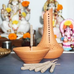 Craftlipi-"FOUNTAIN" Incense Stick Stand with Pure Dhuna (Natural Resin) Sticks 100pcs : COMBO