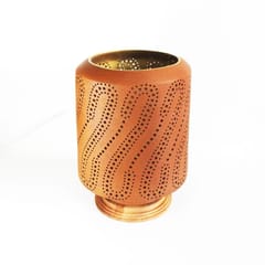 Craftlipi-Barrel (XL) Wooden Base Terracotta Table Light