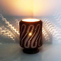 Craftlipi-Barrel (XL) Wooden Base Terracotta Table Light