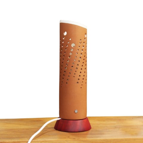 Craftlipi-Straw Slice Terracotta Table Lamp