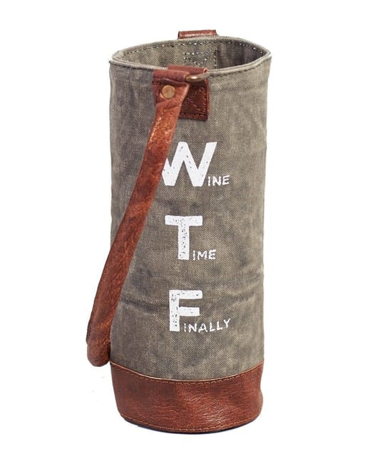 Mona B Wine Time Canvas Recycled Wine Bag