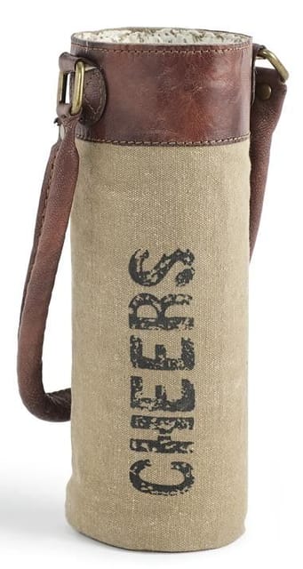 Mona B Cheers Canvas Recycled Wine Bag