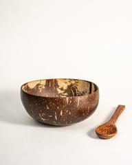 Thenga Coconut Bowl /Shell + Spoon, Eco Friendly and Toxin Free for Smoothie, Cereal or Salad (500 ML)