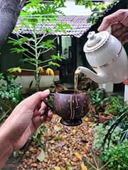 Thenga Coconut Teacup | Natural & Handmade | For Hot & Cold Beverages - 200 ml (Set of 2)