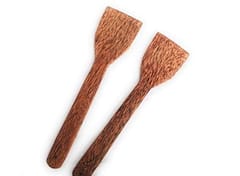 Thenga Coconut Wood Spatula for Cooking (Non-Stick Kitchen Utensil, Brown) - Set of 2