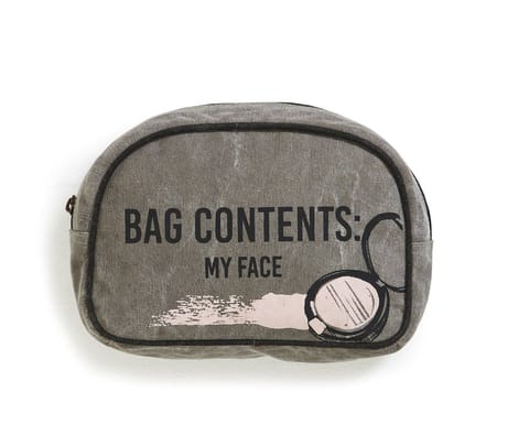 Mona B Contents Canvas Recycled Large Cosmetic Bag
