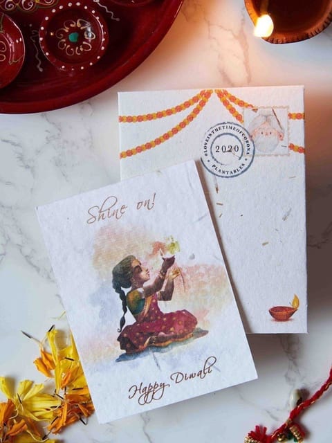 Plantables-Shine on-Pack of Greeting Card and Seed Paper Envelope