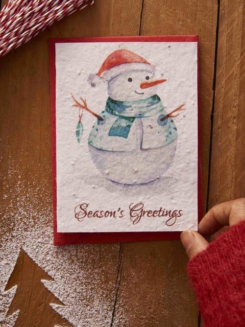 Plantables-Snowy is 'ere-Pack of Greeting Card and Seed Paper Envelope