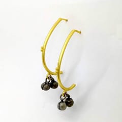 Ominish Jewels-J Hoop Ghungroo Drop Earrings