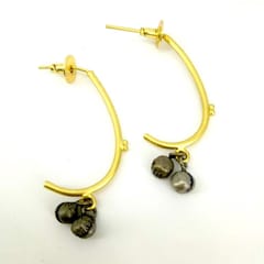 Ominish Jewels-J Hoop Ghungroo Drop Earrings