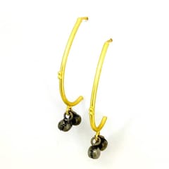 Ominish Jewels-J Hoop Ghungroo Drop Earrings