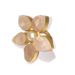 Ominish Jewels-Rose Quartz Wildflower Cocktail Ring