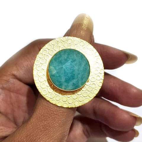 Ominish Jewels-Ocean Amazonite Blue Ring