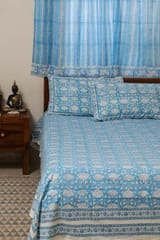 Sootisyahi 'Jal Kamal' Handblock Printed Cotton Bedsheet