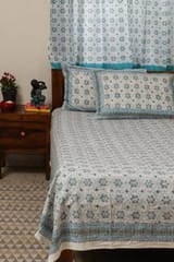 Sootisyahi 'Twinkling Star' Handblock Printed Cotton Bedsheet
