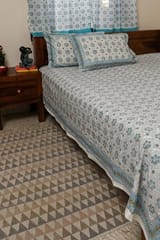 Sootisyahi 'Twinkling Star' Handblock Printed Cotton Bedsheet