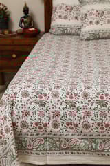 Sootisyahi 'Dream of Daisy' Handblock Printed Cotton Bedsheet