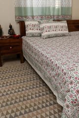 Sootisyahi 'Dream of Daisy' Handblock Printed Cotton Bedsheet