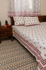 Sootisyahi 'Floral Bed' Handblock Printed Cotton Bedsheet