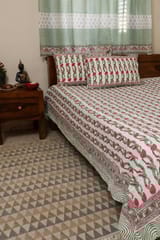 Sootisyahi 'Dream of Plums' Handblock Printed Cotton Bedsheet