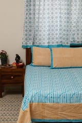 Sootisyahi 'Dream of Waves' Handblock Printed Cotton Bedsheet