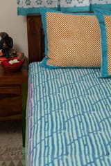 Sootisyahi 'Dream of Waves' Handblock Printed Cotton Bedsheet