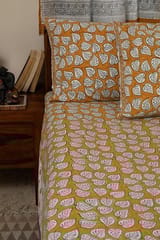 Sootisyahi 'Autumn Fall' Handblock Printed Cotton Bedsheet