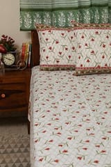 Sootisyahi 'Dream of Lily' Handblock Printed Cotton Bedsheet