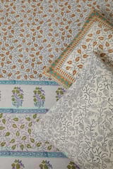 Sootisyahi 'Dream of Flowers' Handblock Printed Cotton Bedsheet