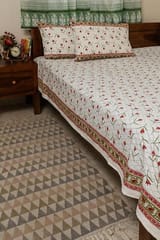 Sootisyahi 'Dream of Lily' Handblock Printed Cotton Bedsheet
