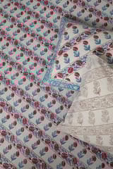 Sootisyahi 'Red Flowered' Handblock Printed Cotton Bedsheet