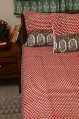 Sootisyahi 'Trumpet Creeper' Handblock Printed Cotton Bedsheet