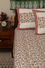 Sootisyahi 'MadhuMalti' Handblock Printed Cotton Bedsheet