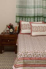 Sootisyahi 'MadhuMalti' Handblock Printed Cotton Bedsheet