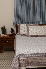 Sootisyahi 'Flowering Blossom' Handblock Printed Cotton Bedsheet