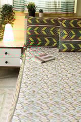 Sootisyahi 'Colorful Checkers' Handblock Printed Cotton Bedsheet