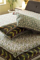 Sootisyahi 'Colorful Checkers' Handblock Printed Cotton Bedsheet