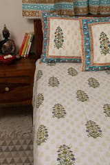 Sootisyahi 'Dreaming Yellow' Handblock Printed Cotton Bedsheet
