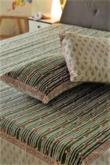 Sootisyahi 'Red in Motion' Handblock Printed Cotton Bedsheet
