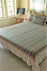 Sootisyahi 'Red in Motion' Handblock Printed Cotton Bedsheet