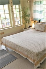 Sootisyahi 'Grassy Golden' Handblock Printed Cotton Bedsheet