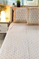 Sootisyahi 'Grassy Golden' Handblock Printed Cotton Bedsheet