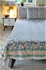 Sootisyahi 'Lively Spring' Handblock Printed Cotton Bedsheet