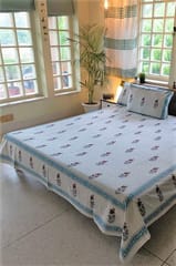 Sootisyahi 'Yellow Sky' Handblock Printed Cotton Bedsheet