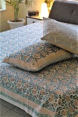 Sootisyahi 'Lively Spring' Handblock Printed Cotton Bedsheet