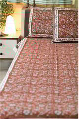 Sootisyahi 'Coral Crush' Handblock Printed Cotton Bedsheet
