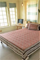 Sootisyahi 'Coral Crush' Handblock Printed Cotton Bedsheet