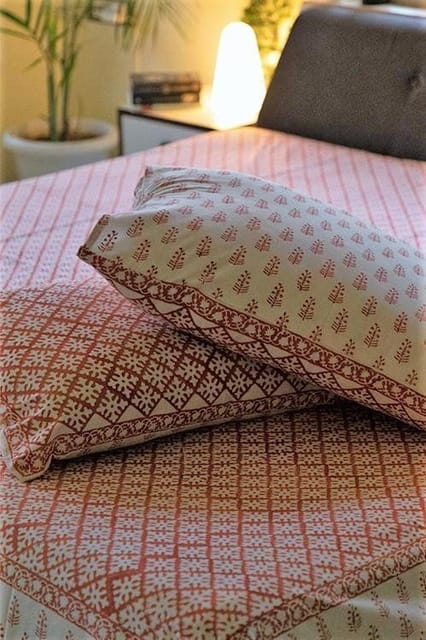 Sootisyahi 'Suhana Agaman' Handblock Printed Cotton Bedsheet