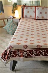 Sootisyahi 'Dreams of Sky' Handblock Printed Cotton Bedsheet