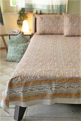 Sootisyahi 'Yellow Delight' Handblock Printed Cotton Bedsheet